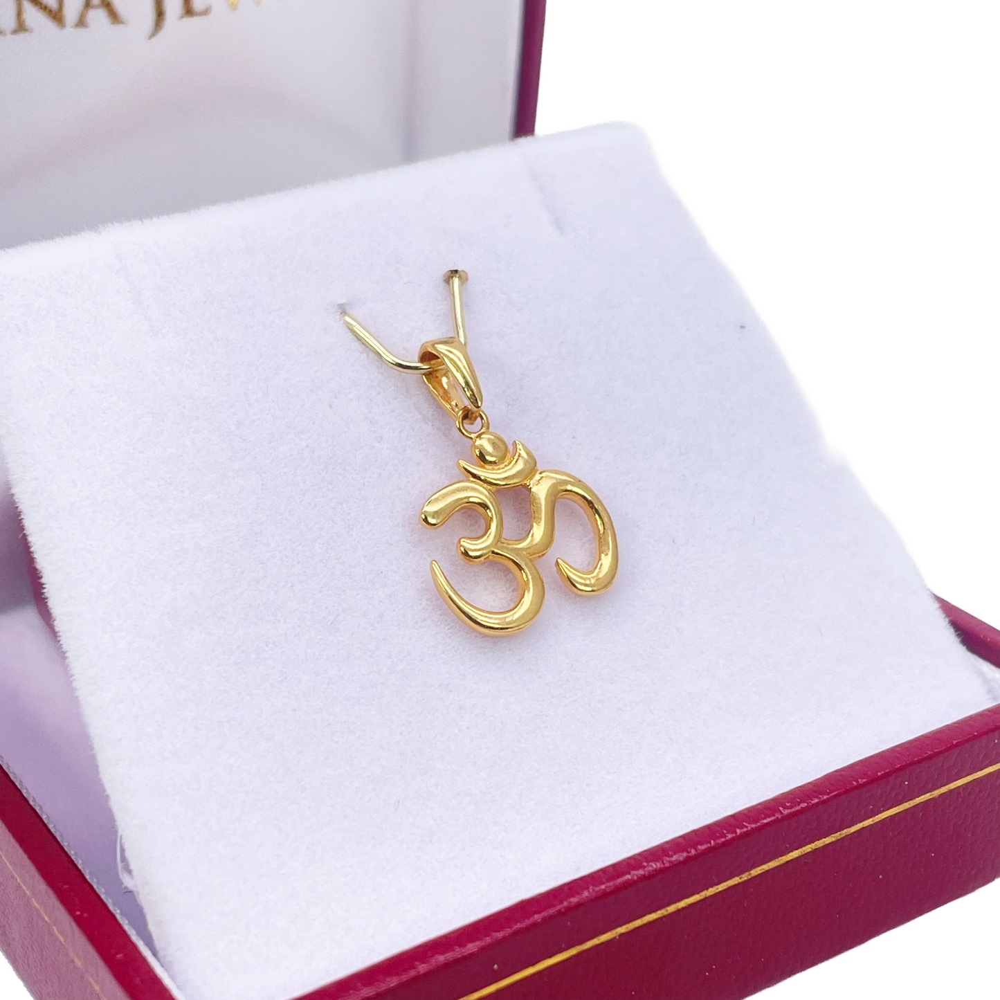 22ct Yellow Gold Classic High Polished Small Om Pendant 15mm Length 10.3mm Width