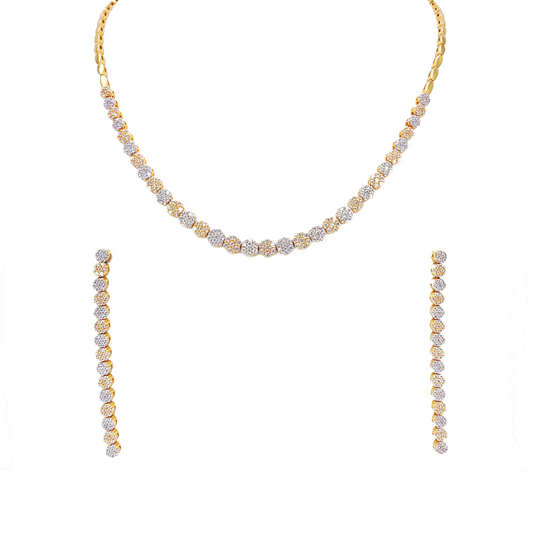 22ct Yellow Gold Beautiful Round Graduate Necklace & Drop Earrings Set