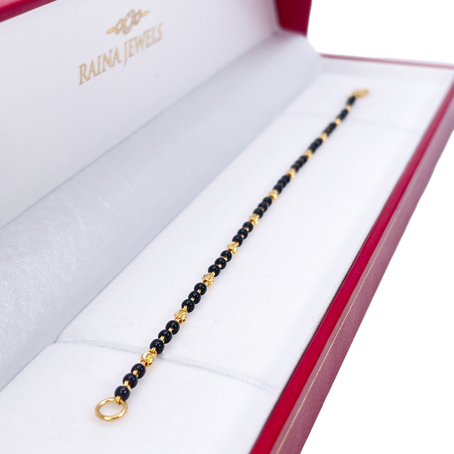 22ct Yellow Gold Triple Beaded Mangalsutra Bracelet 6.5'' inches