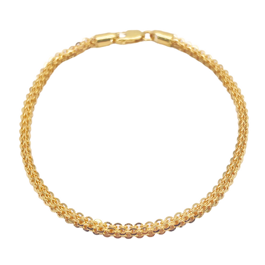 22ct Yellow Gold High Polished Chain Link Bracelet 7'' inches 2.3mm Wide