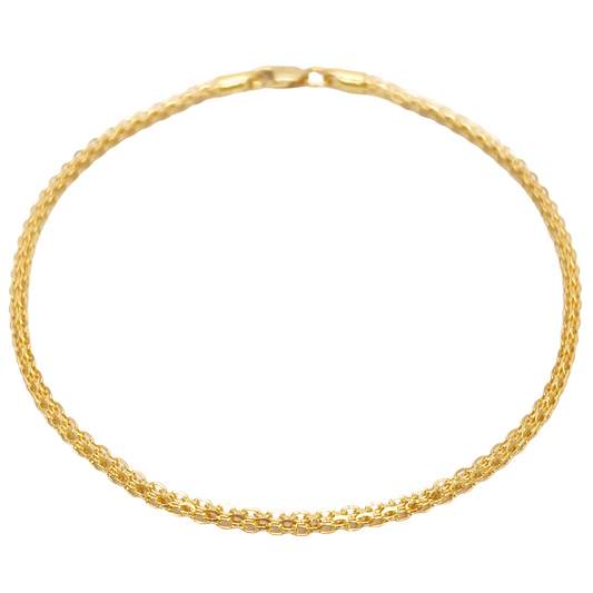 22ct Yellow Gold High Polished Chain Link Bracelet 7'' inches 1.7mm Wide