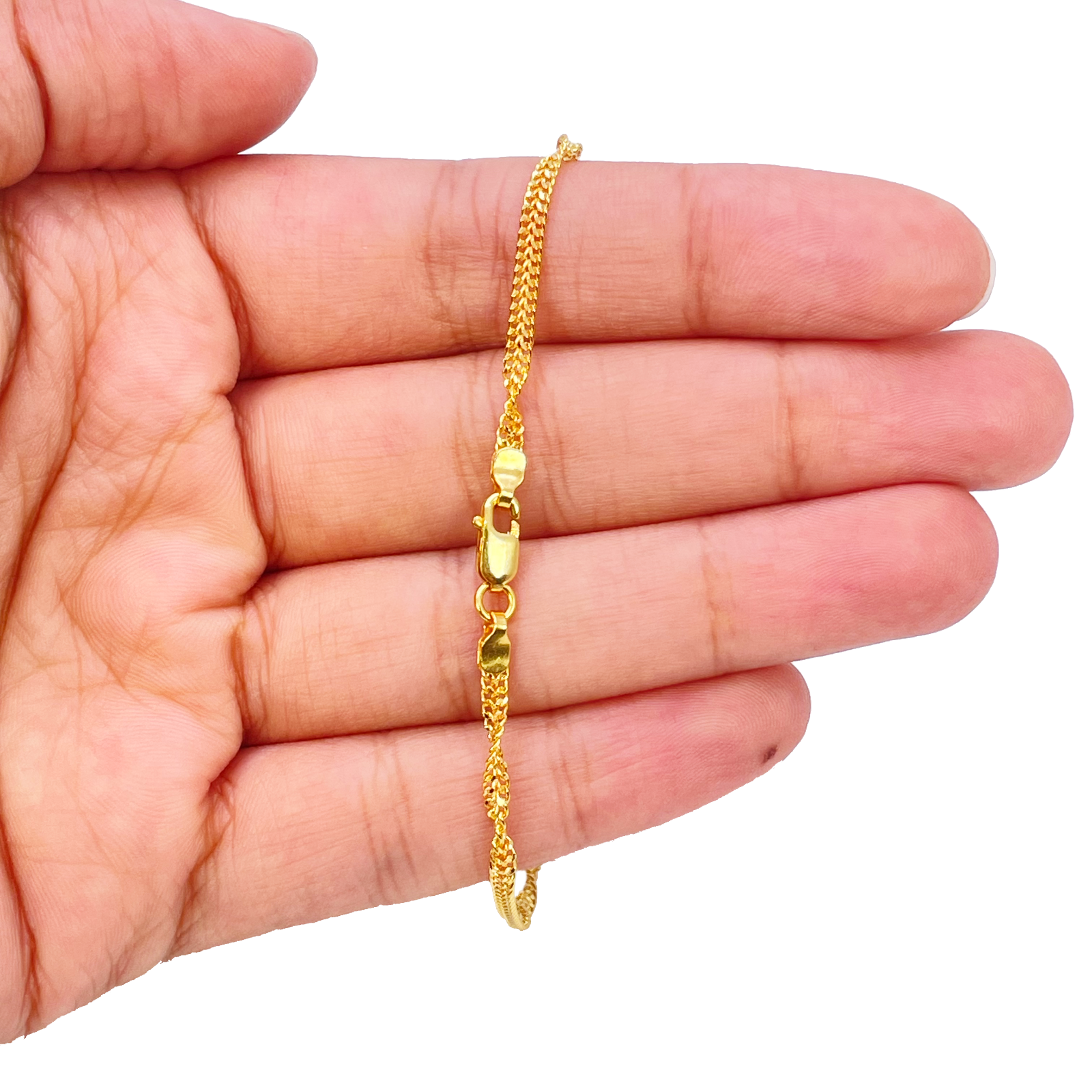 22ct Yellow Gold High Polished Twisted Ripple Bracelet 7'' inches 2.3mm Wide 