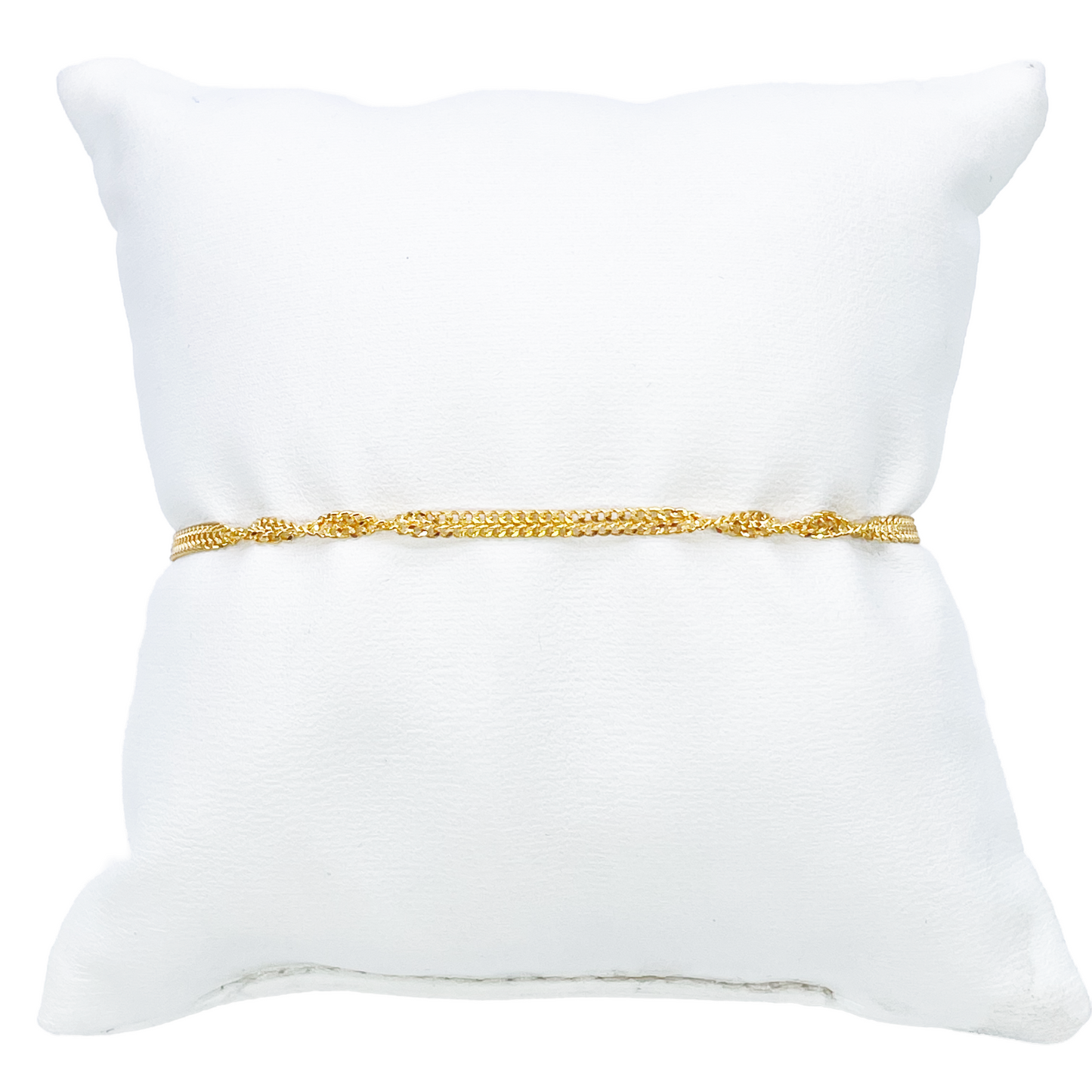 22ct Yellow Gold High Polished Twisted Ripple Bracelet 7'' inches 2.3mm Wide 