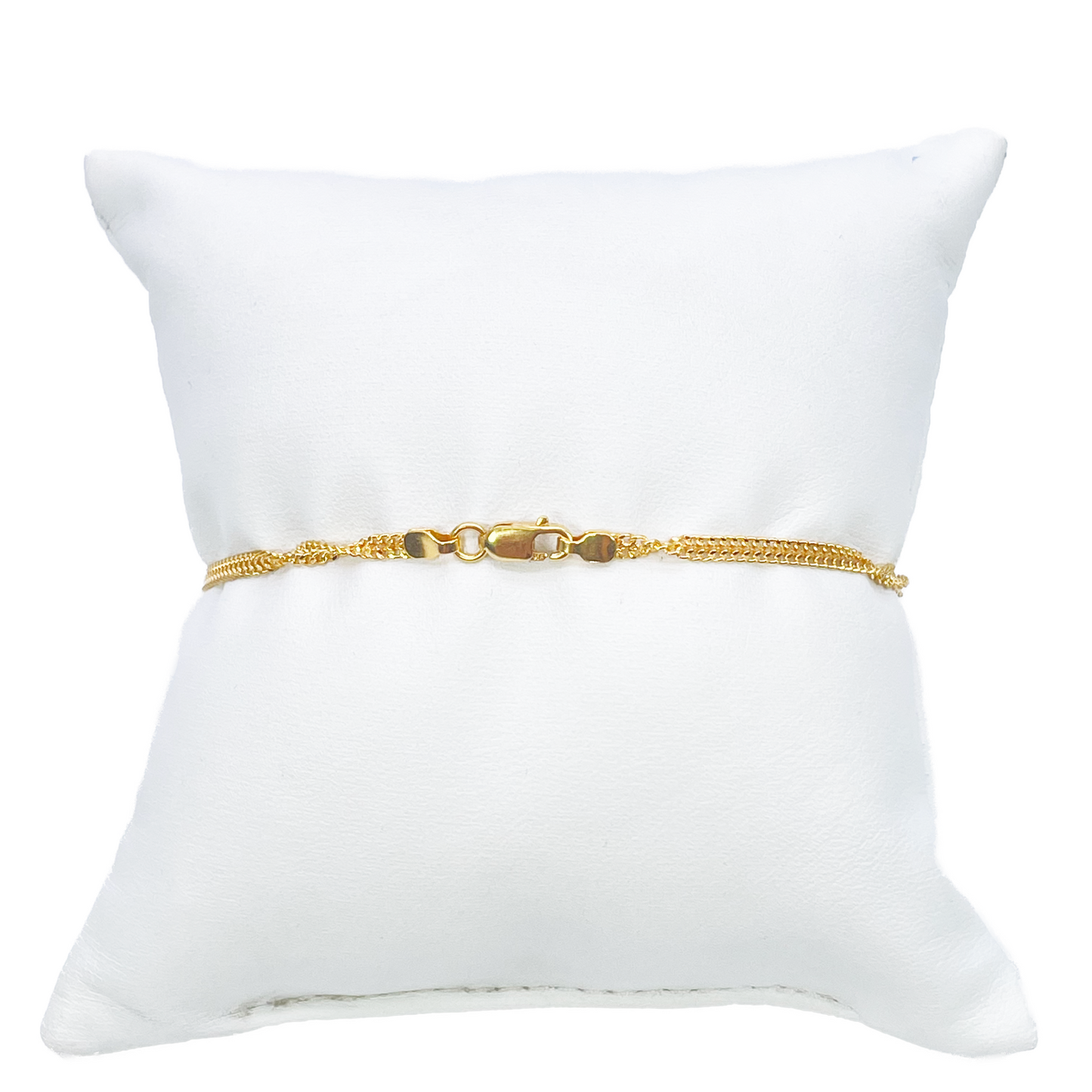 22ct Yellow Gold High Polished Twisted Ripple Bracelet 7'' inches 2.3mm Wide 