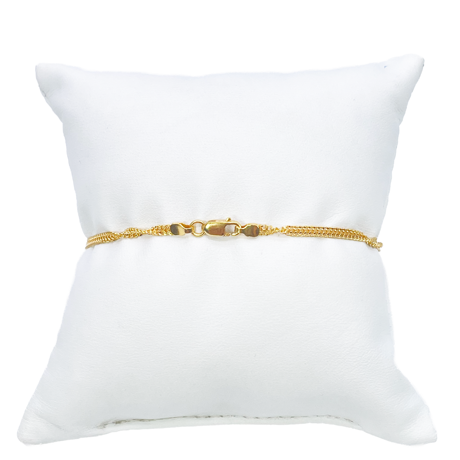 22ct Yellow Gold High Polished Twisted Ripple Bracelet 7'' inches 2.3mm Wide 
