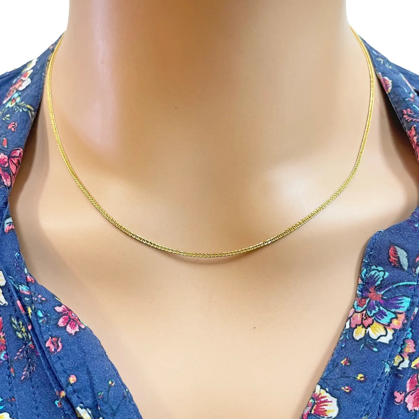 22ct Yellow Gold Chain Necklace 18 inches 1.3mm Width 