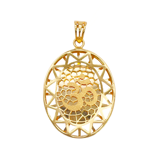 22ct Yellow Gold Beautiful High Polished Finish Om Pendant (38x24mm)