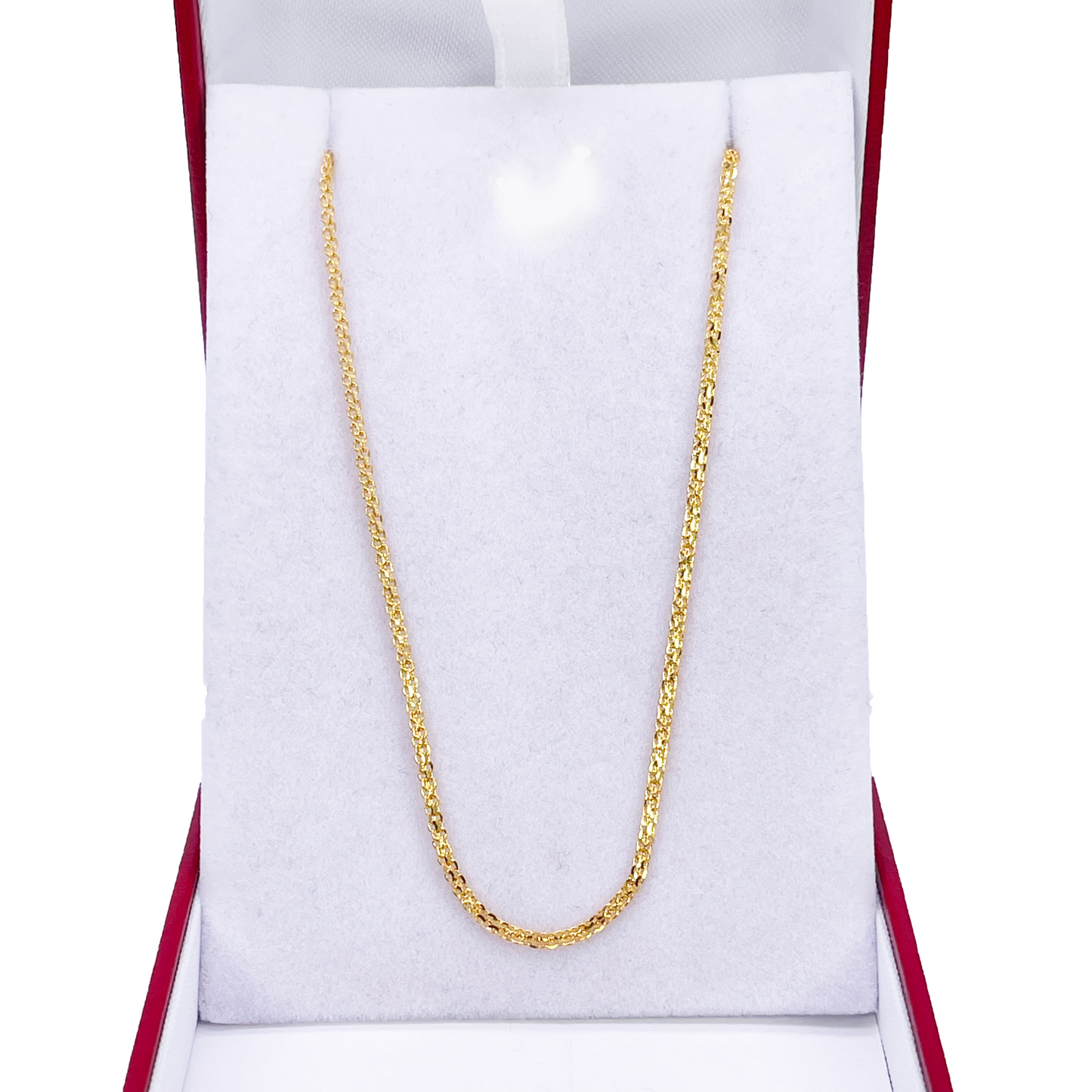 22ct Yellow Gold Fancy Flat Chain Necklace 16'' inch 1.5mm Width