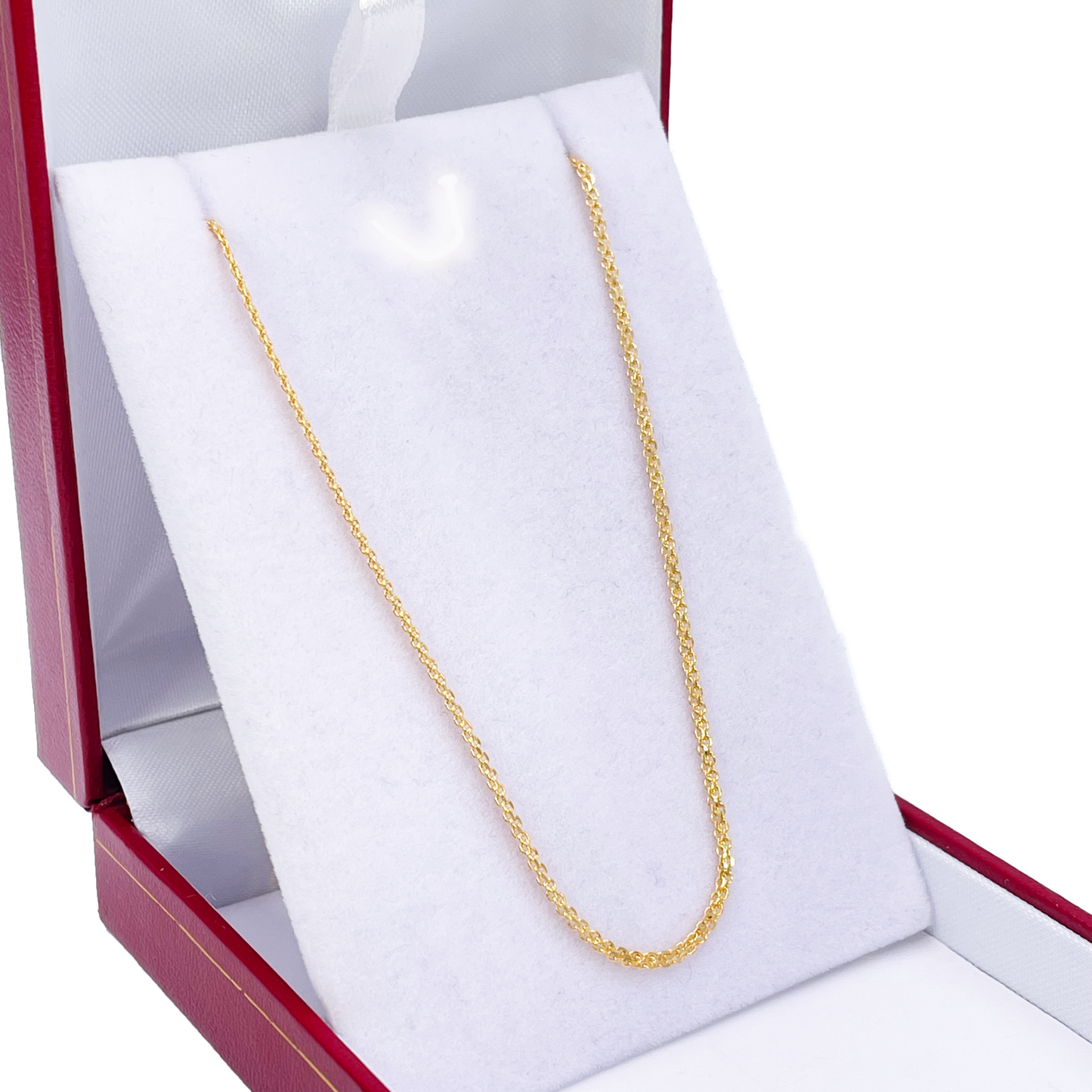 22ct Yellow Gold Fancy Flat Chain Necklace 16'' inch 1.5mm Width