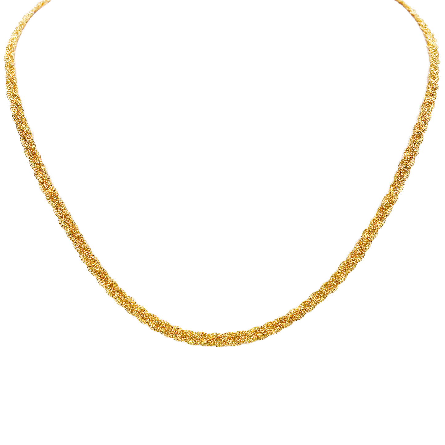 22ct Yellow Gold Filigree Braided Fox Necklace 20