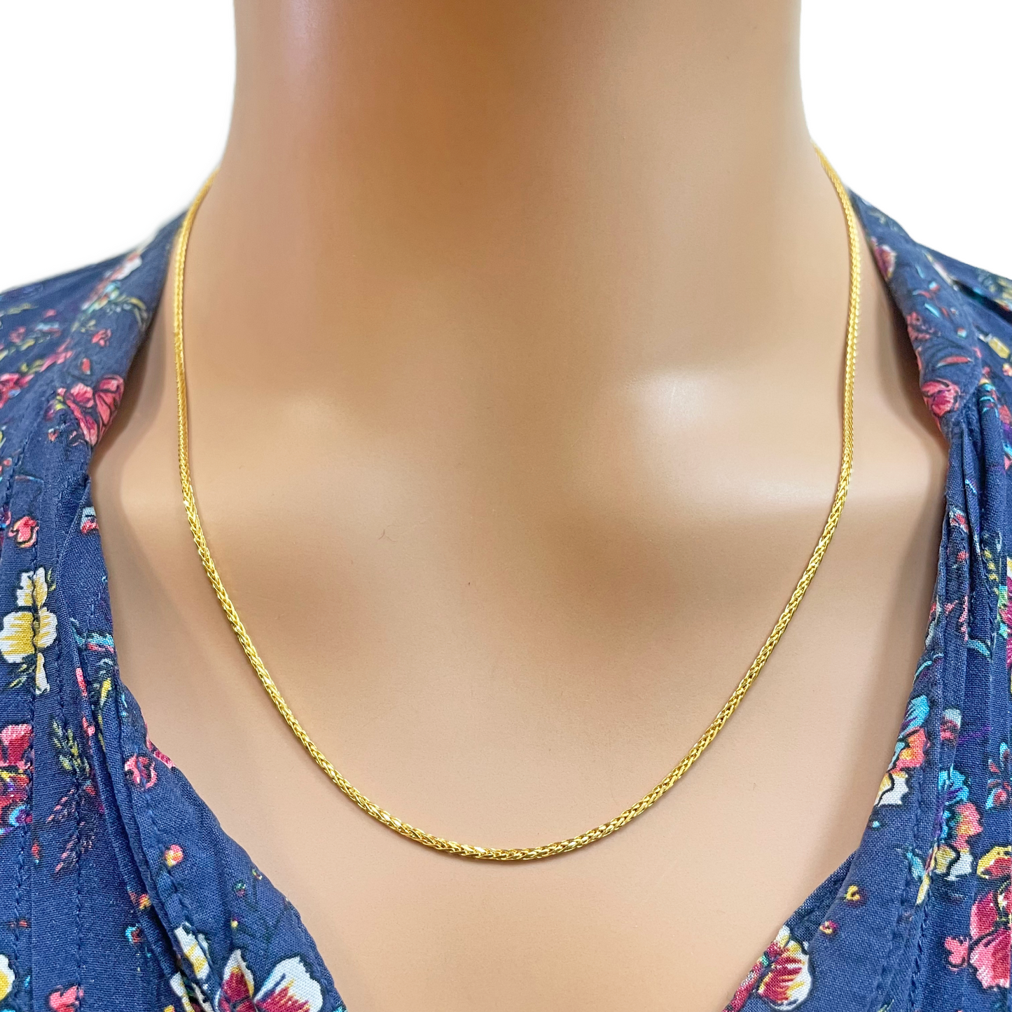 22ct Yellow Gold Spiga Chain Necklace 20'' inch 1.4mm Width