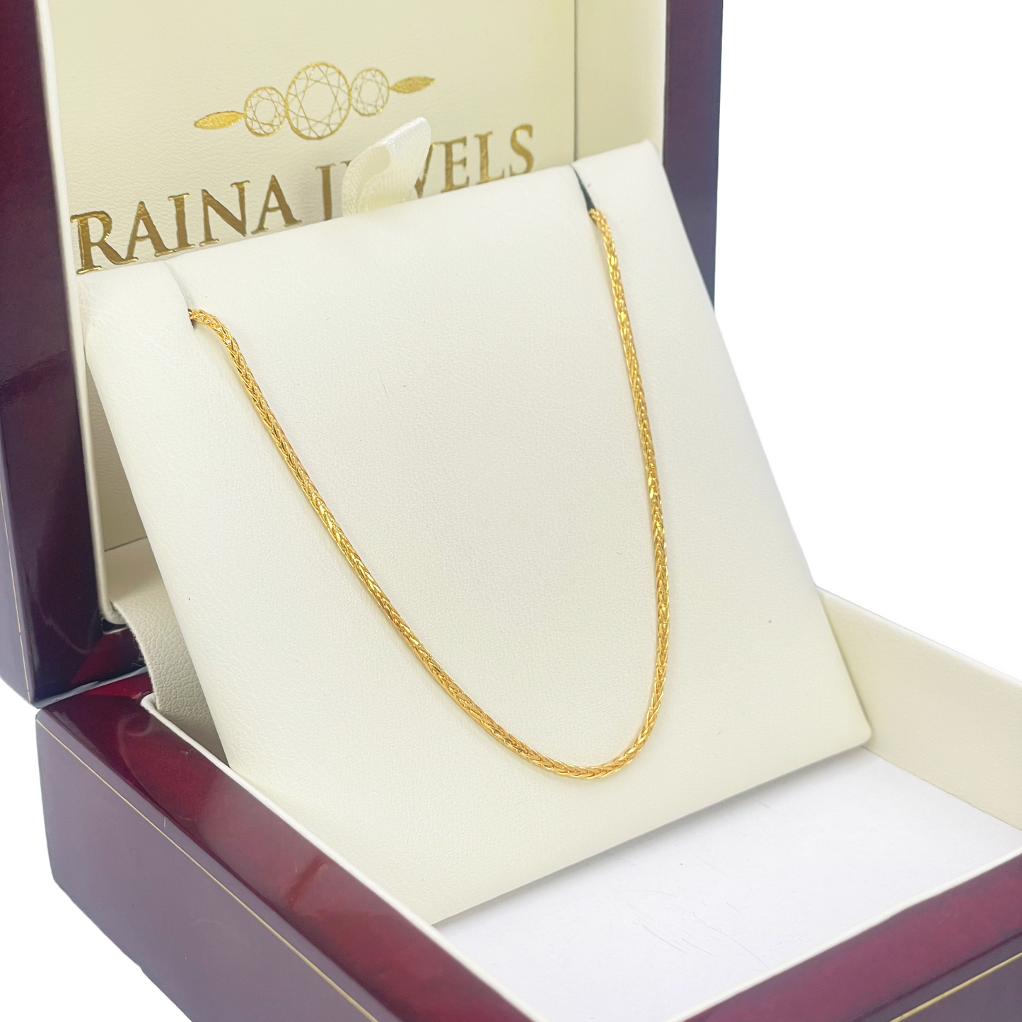 22ct Yellow Gold Spiga Chain Necklace 20'' inch 1.4mm Width