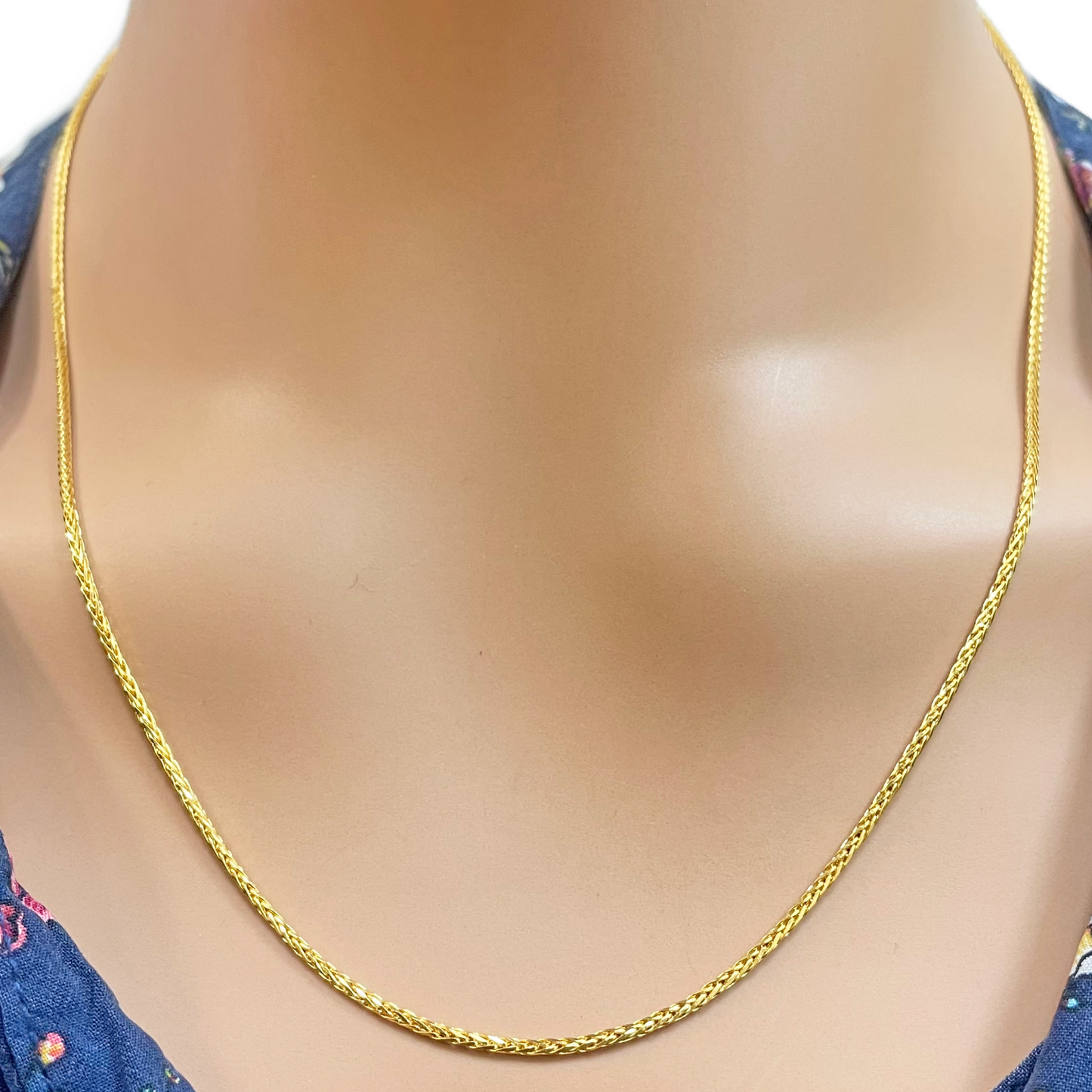 22ct Yellow Gold Spiga Chain Necklace 20'' inch 1.4mm Width