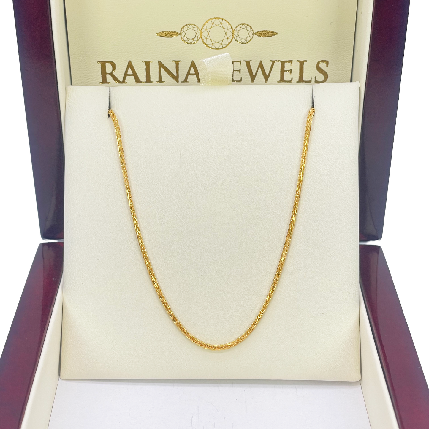 22ct Yellow Gold Spiga Chain Necklace 20'' inch 1.4mm Width