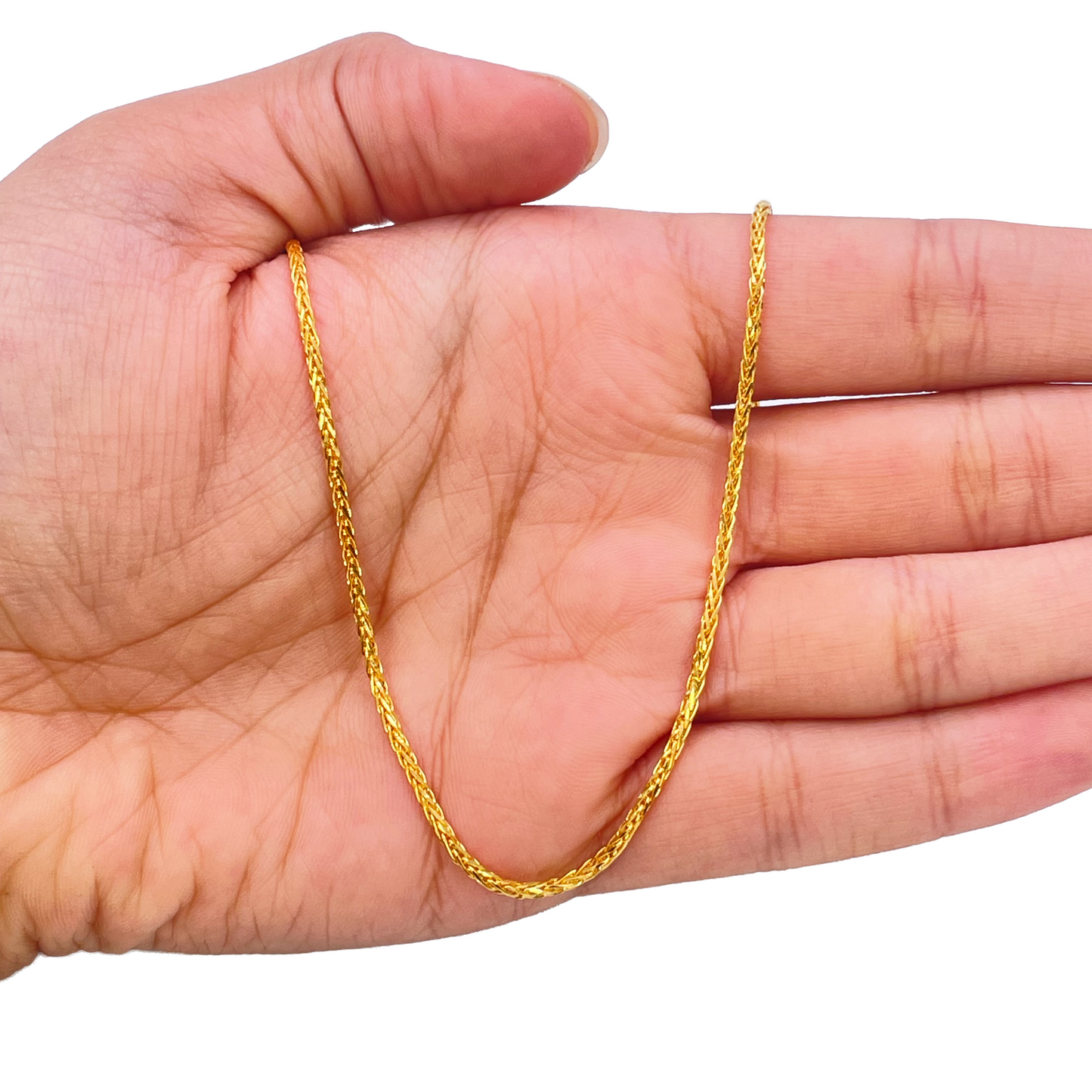 22ct Yellow Gold Spiga Chain Necklace 20'' inch 1.6mm Width