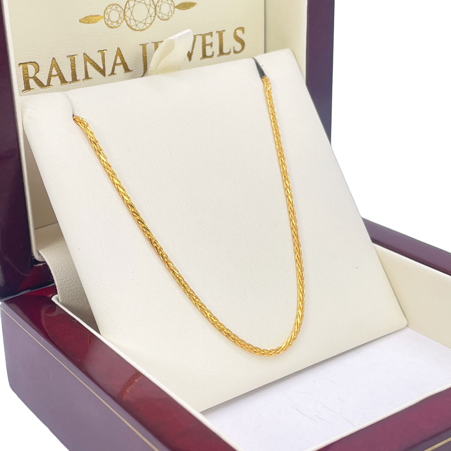 22ct Yellow Gold Spiga Chain Necklace 20'' inch 1.6mm Width