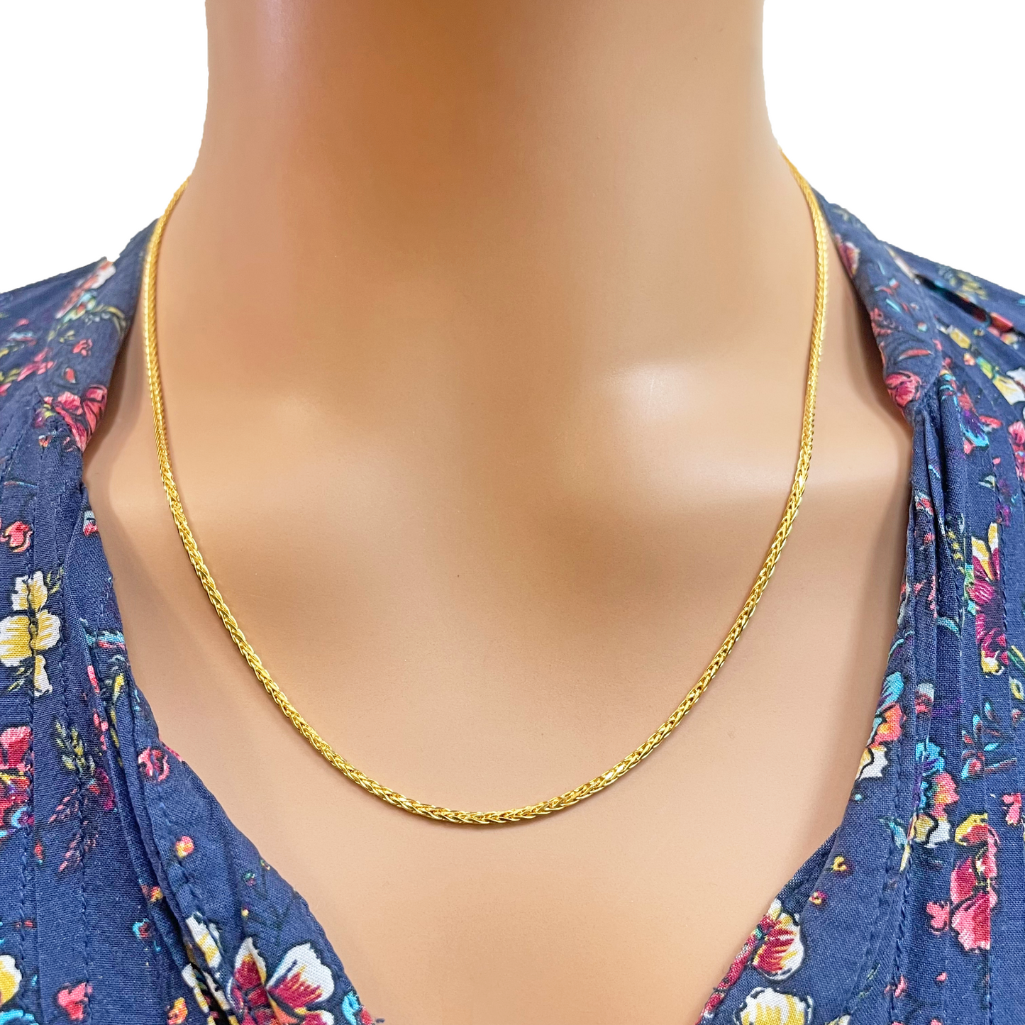 22ct Yellow Gold Spiga Chain Necklace 20'' inch 1.6mm Width