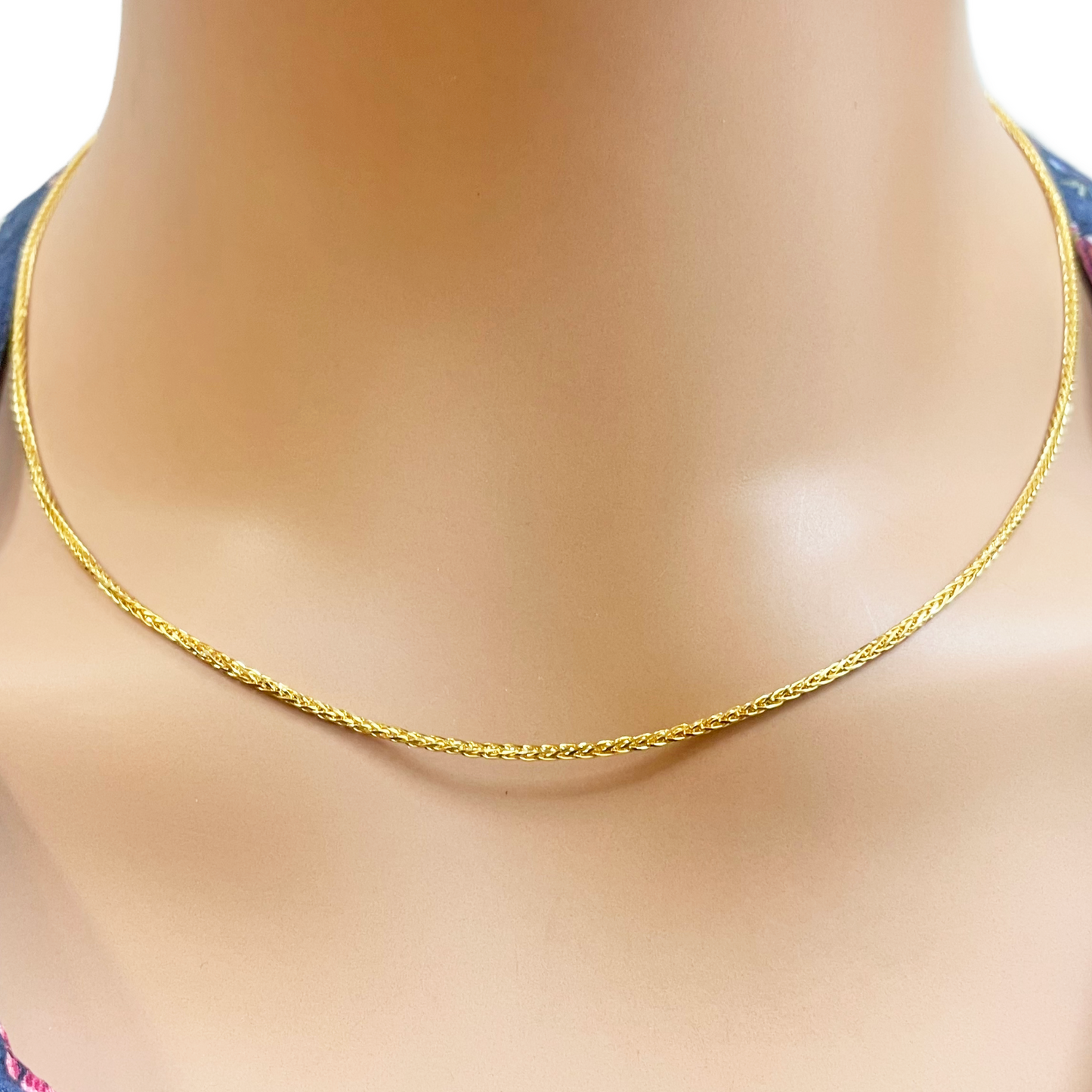 22ct Yellow Gold Spiga Chain Necklace 18'' inch 1.4mm Width