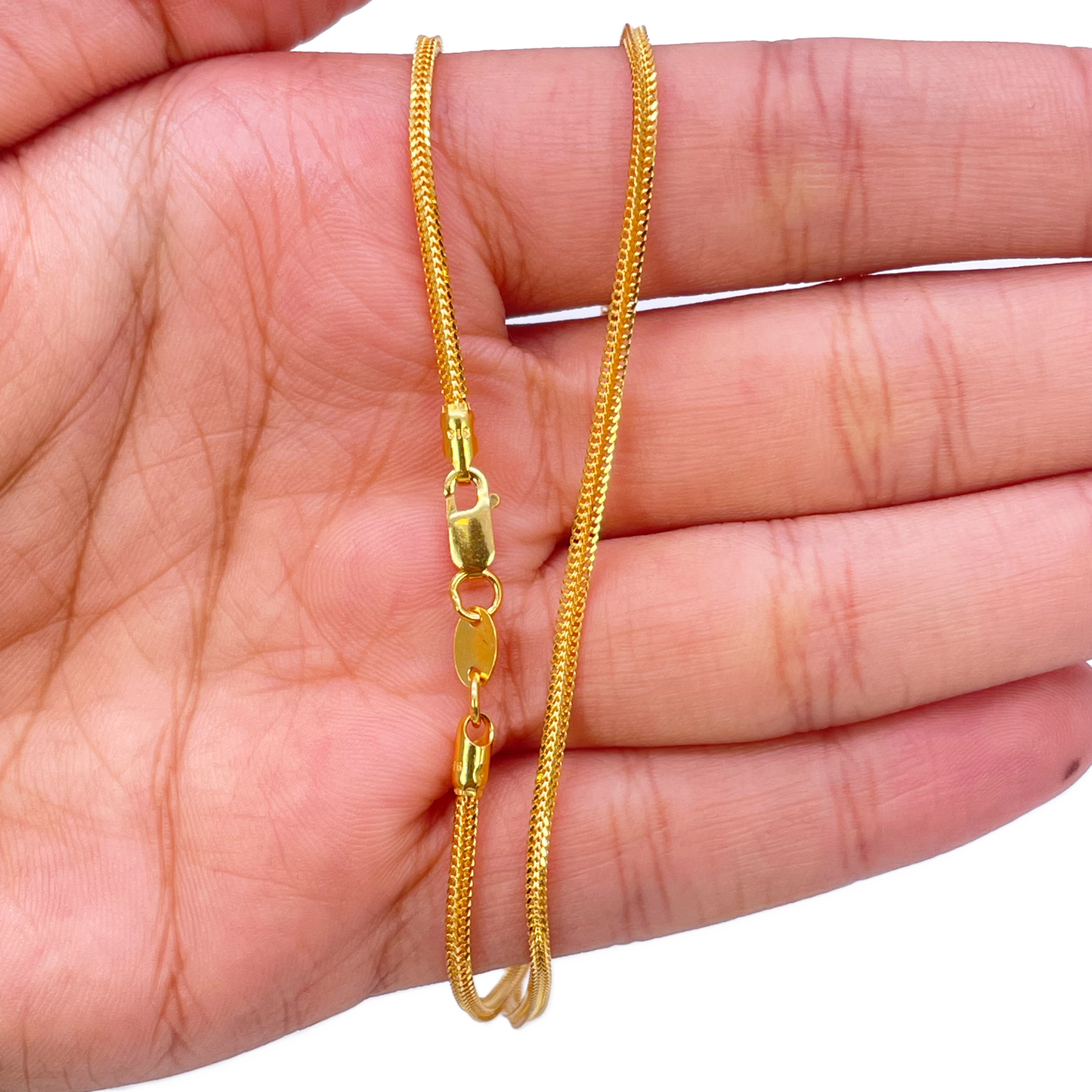 22ct Yellow Gold Foxtail Dragon Chain Necklace 20''inches 1.5mm Width