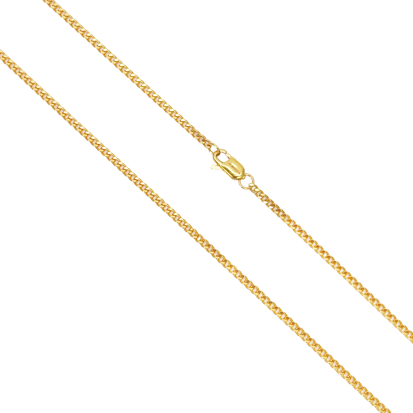 22ct Yellow Gold Diamond Cut Curb Chain 22''inches 2.0mm Width