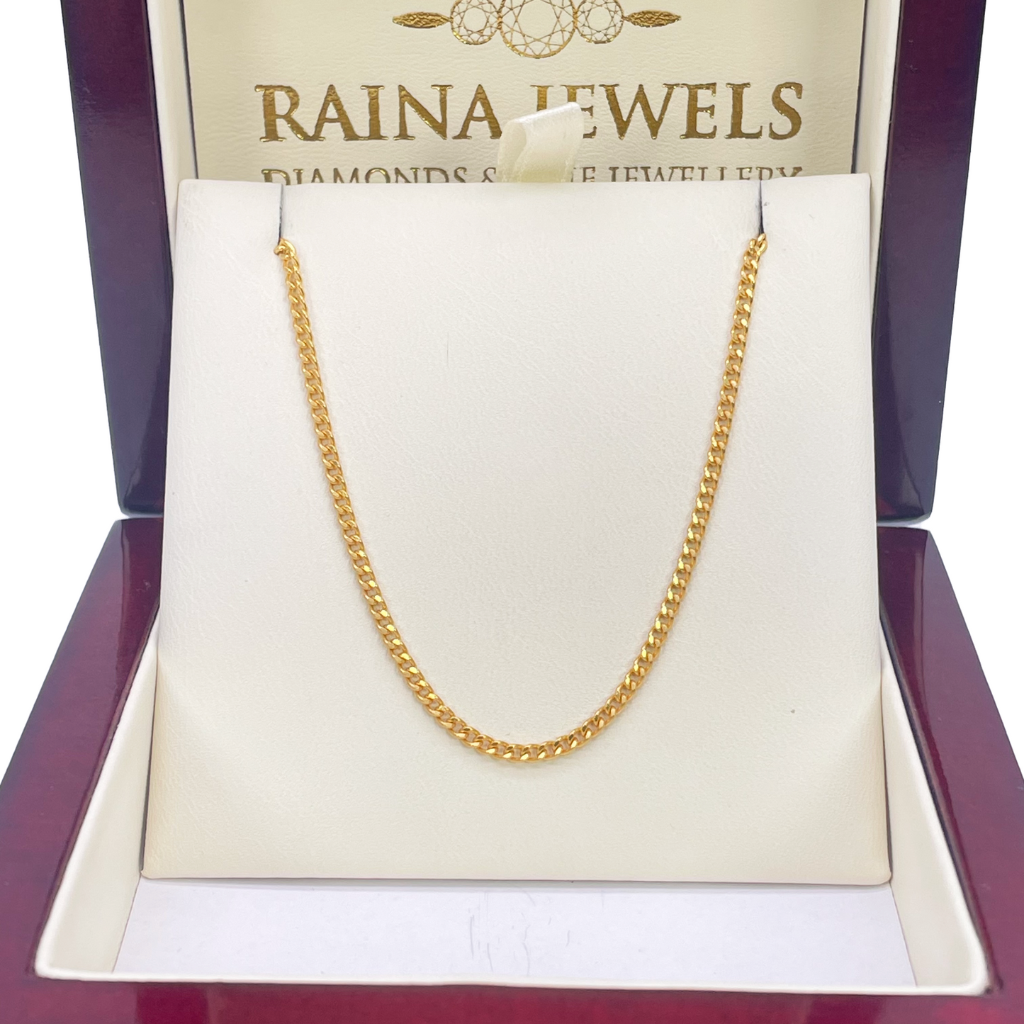 22ct Yellow Gold Diamond Cut Curb Chain 22''inches 2.0mm Width