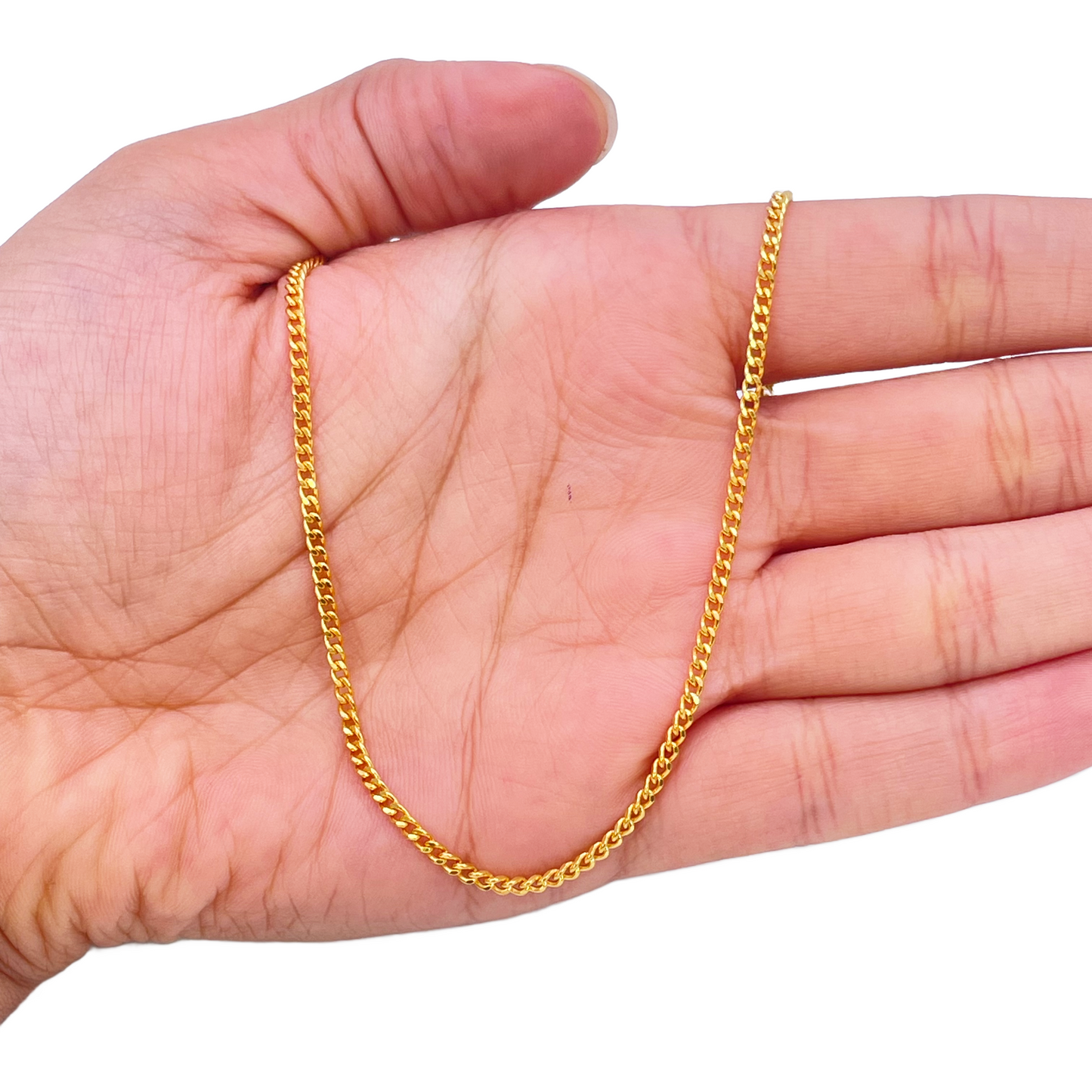 22ct Yellow Gold Diamond Cut Curb Chain 22''inches 2.0mm Width