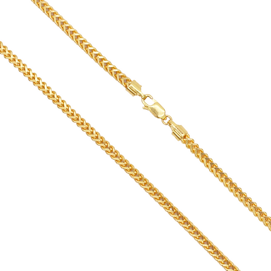 22ct Yellow Gold Solid Foxtail Chain Necklace 24''inches 3.5mm Width