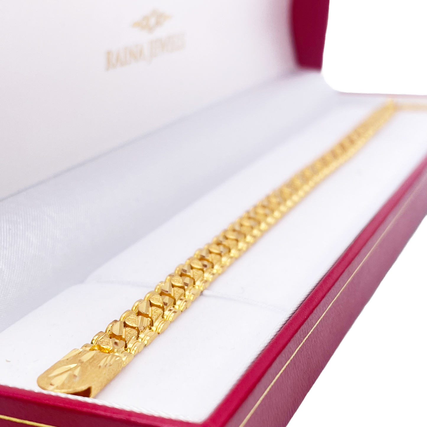 22ct Yellow Gold Diamond Cut Rolex Styled Bracelet 8.7'' inches 7.1mm width