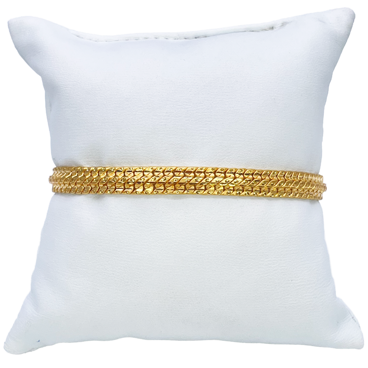 22ct Gold Cowboy Gents Diamond Cut Lightweight Bracelet 8.4 Inches 9mm Width 