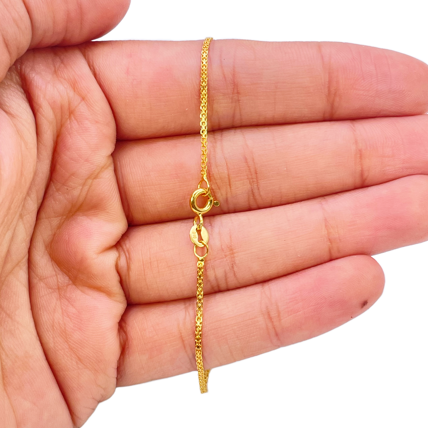 22ct Yellow Gold Flat High Polished Thin Minimalist Bracelet 7'' inch 2.1mm