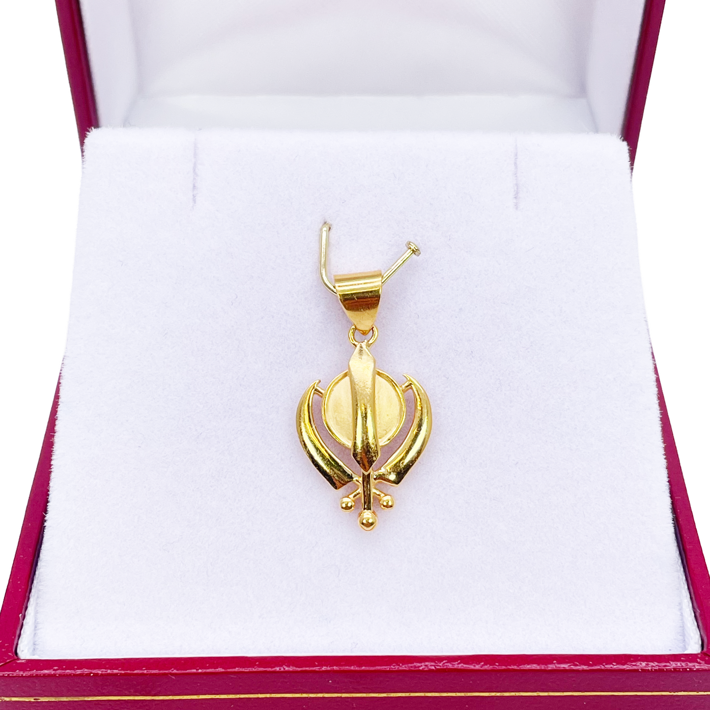 22ct Yellow Gold High Polished & Matt Finish Khanda Pendant (22x12mm)