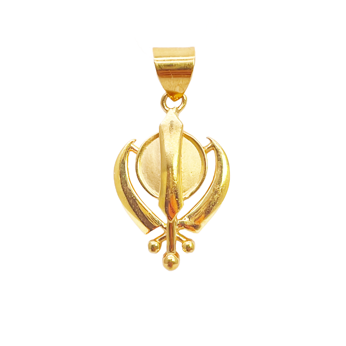 22ct Yellow Gold High Polished & Matt Finish Khanda Pendant (22x12mm)