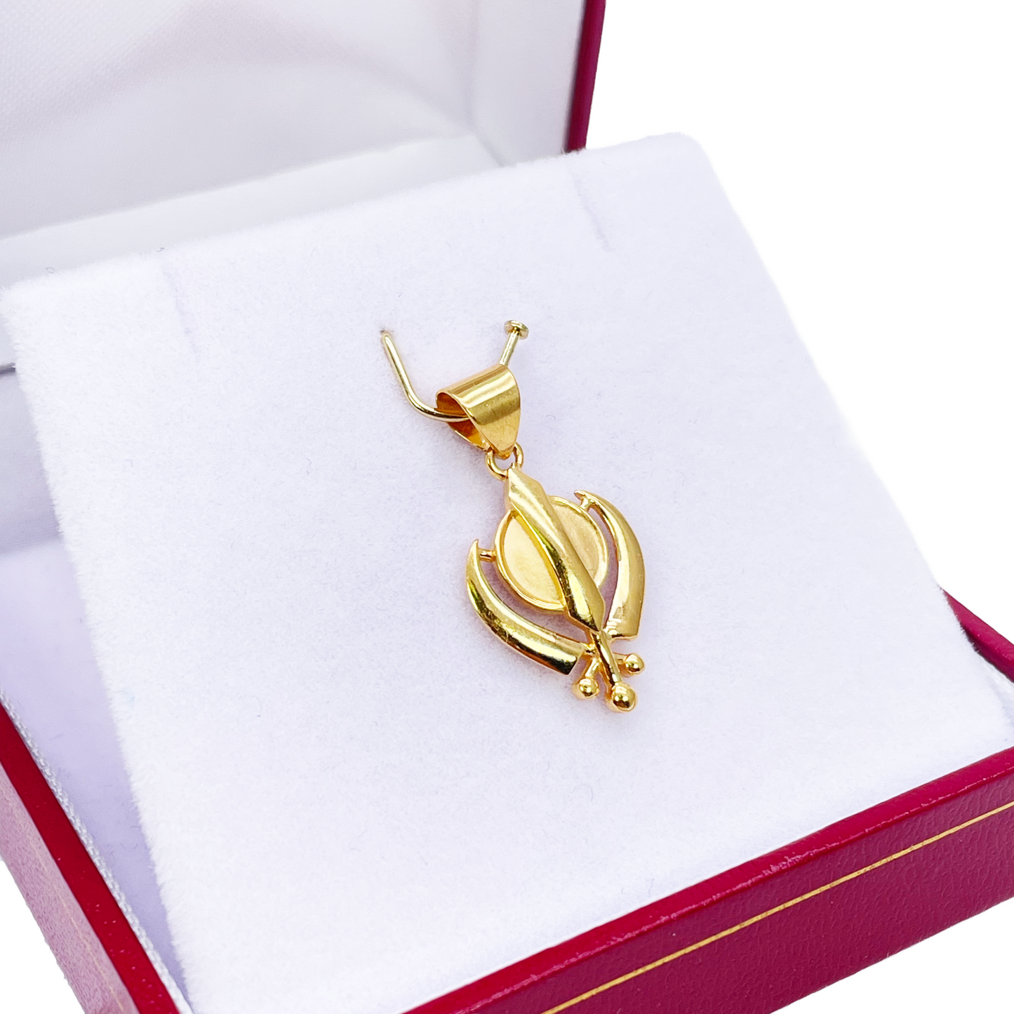 22ct Yellow Gold High Polished & Matt Finish Khanda Pendant (22x12mm)