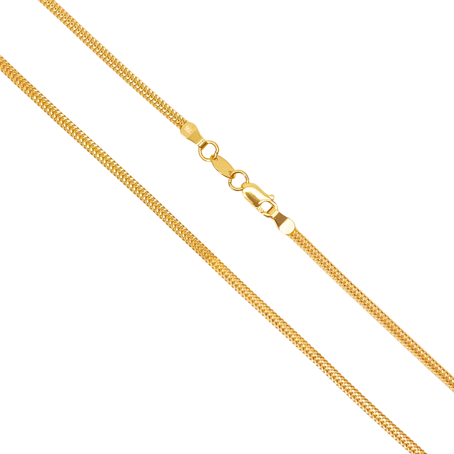 22ct Yellow Gold Flat Chain Necklace 18'' inch 2.1mm Width