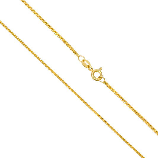 22ct Yellow Gold Solid Foxtail Chain Necklace 16''inches 1.3mm Width