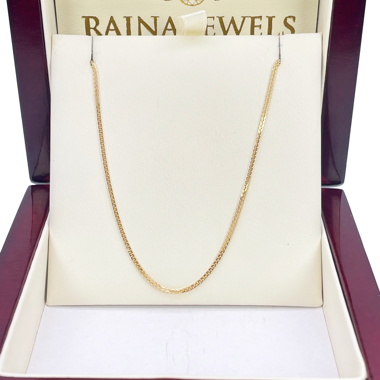 18ct Yellow Gold Spiga/Wheat Chain Necklace 18'' inch 0.8mm Width