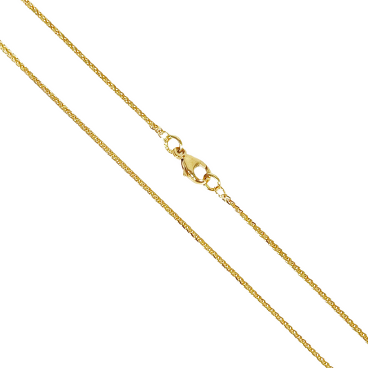 18ct Yellow Gold Spiga/Wheat Chain Necklace 18'' inch 0.8mm Width