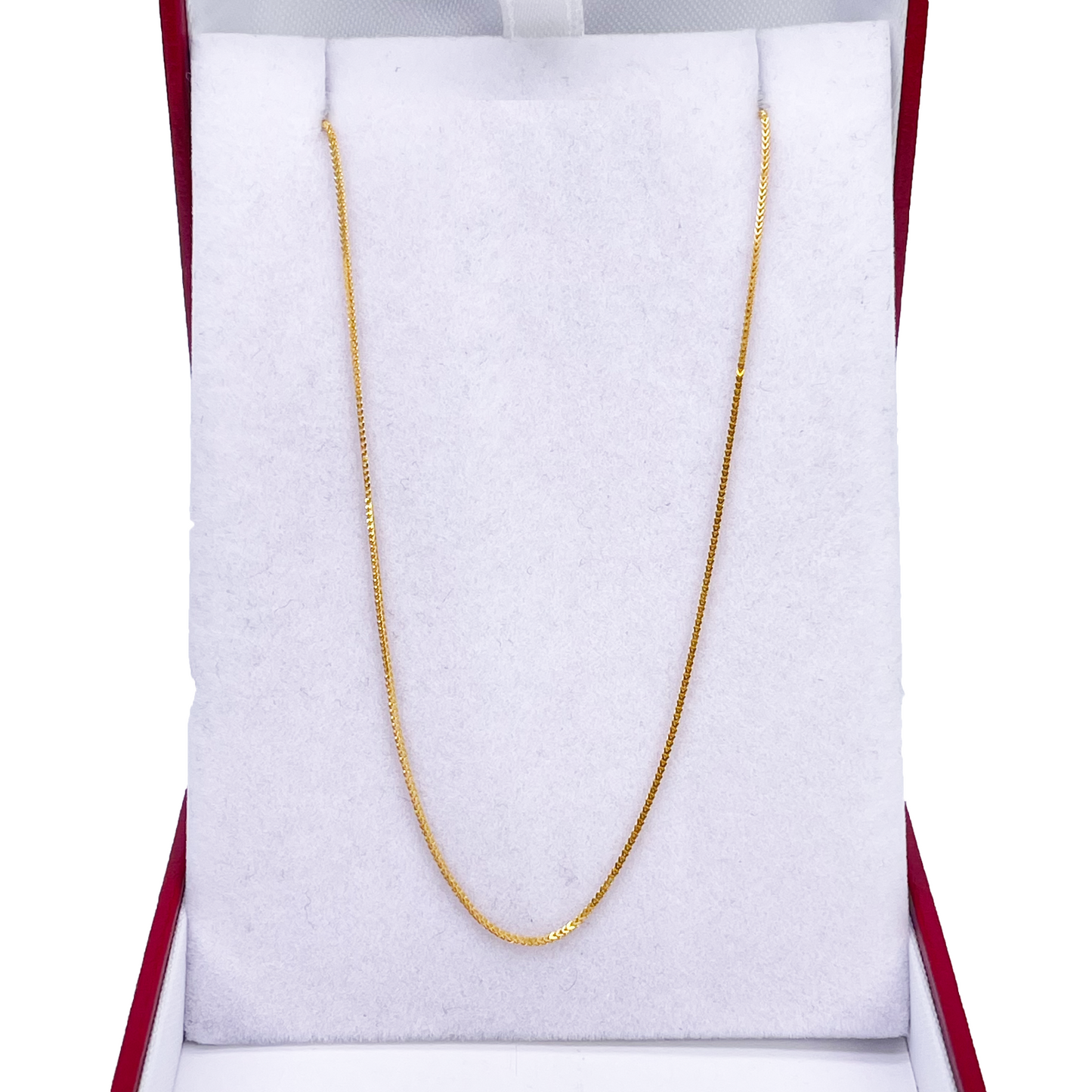 22ct Yellow Gold Solid Foxtail Chain Necklace 16'' inches 0.6mm Width 