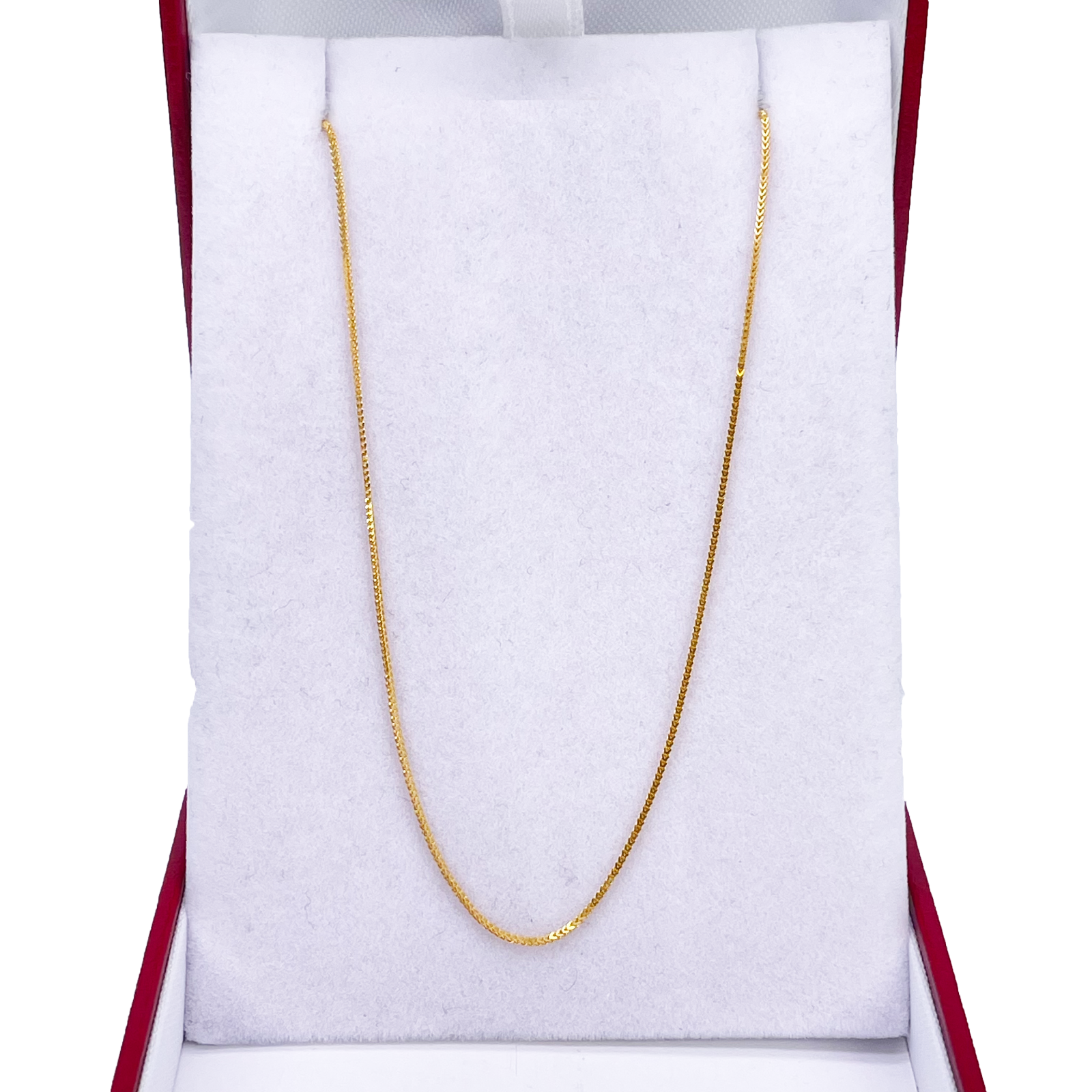 22ct Yellow Gold Solid Foxtail Chain Necklace 16'' inches 0.6mm Width 