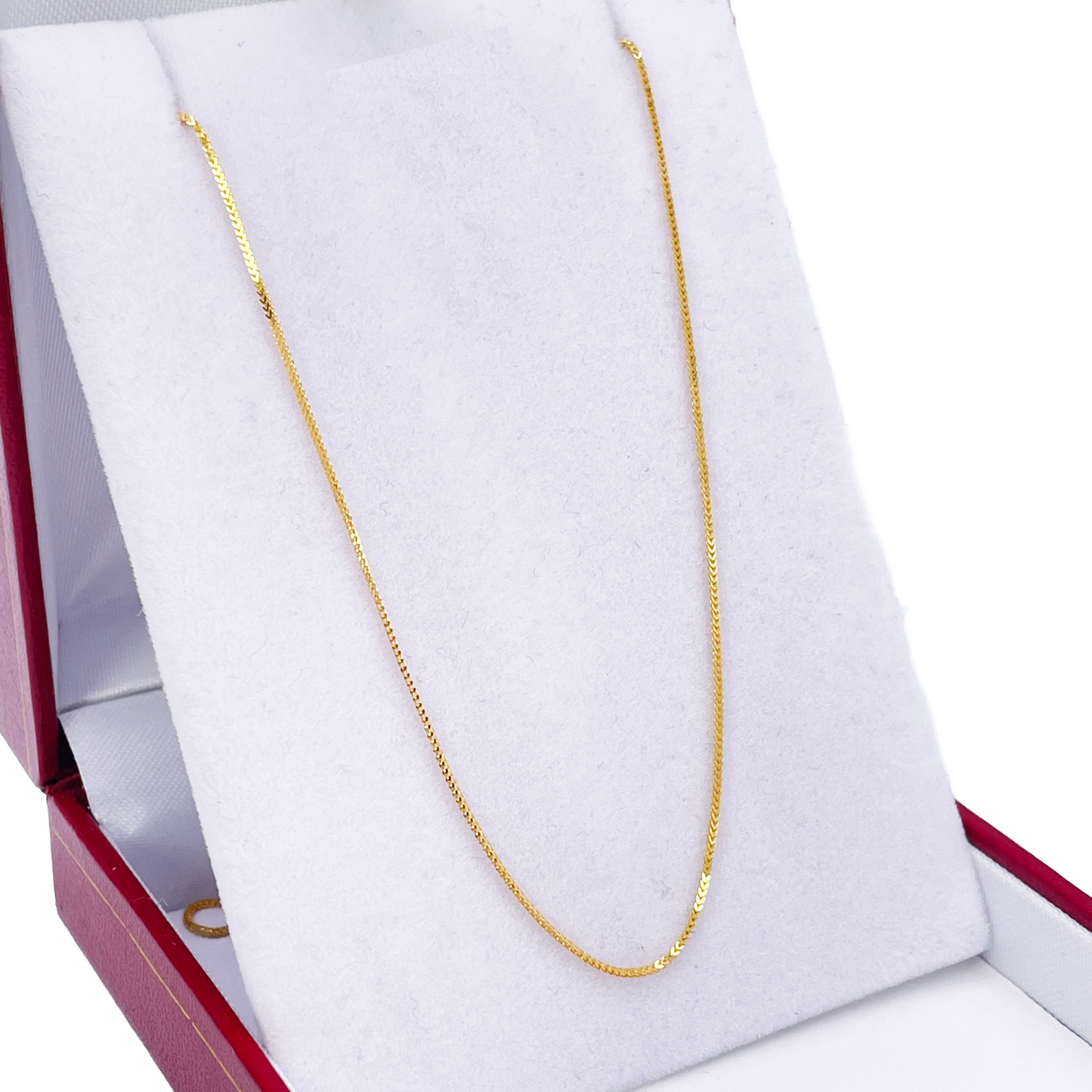 22ct Yellow Gold Solid Foxtail Chain Necklace 16'' inches 0.6mm Width 