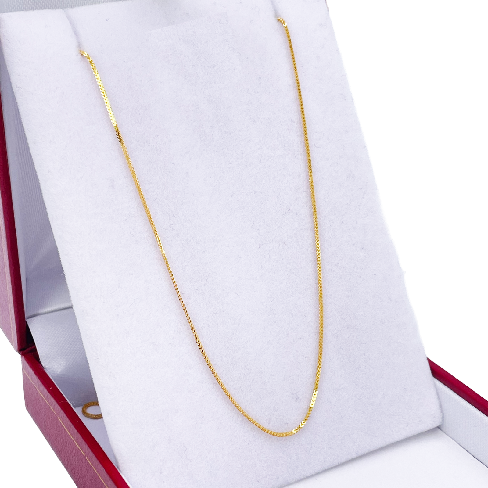 22ct Yellow Gold Solid Foxtail Chain Necklace 16'' inches 0.6mm Width 