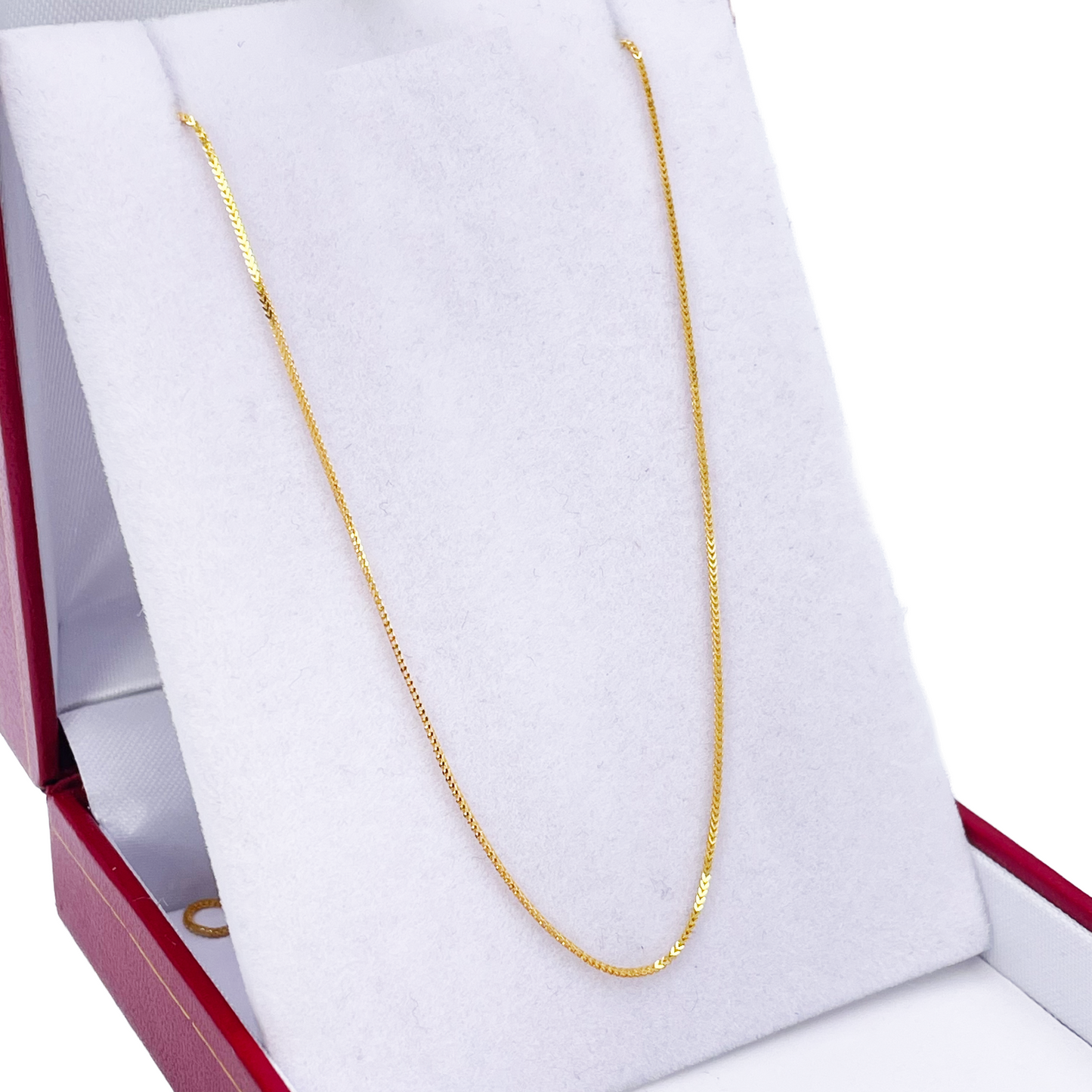 22ct Yellow Gold Solid Foxtail Chain Necklace 16''inches 0.6mm