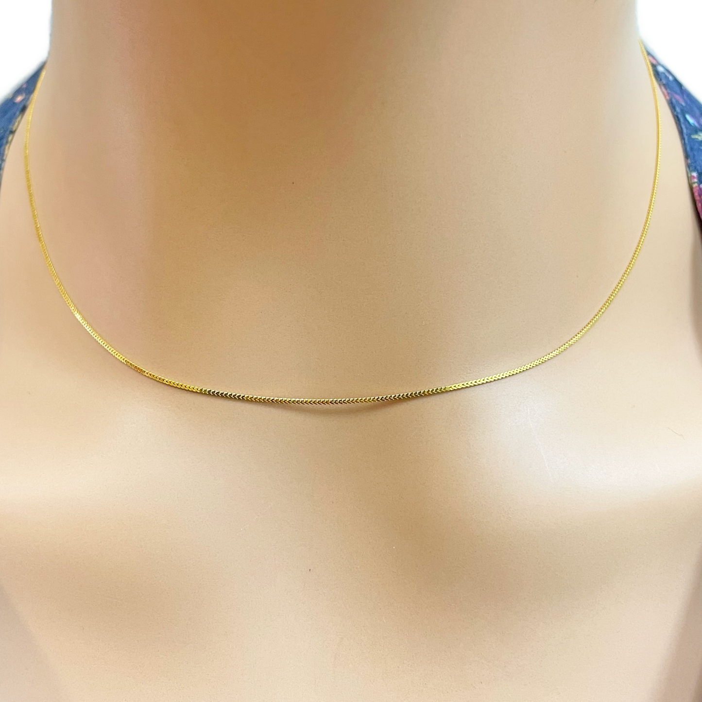 22ct Yellow Gold Solid Foxtail Chain Necklace 16''inches 0.6mm