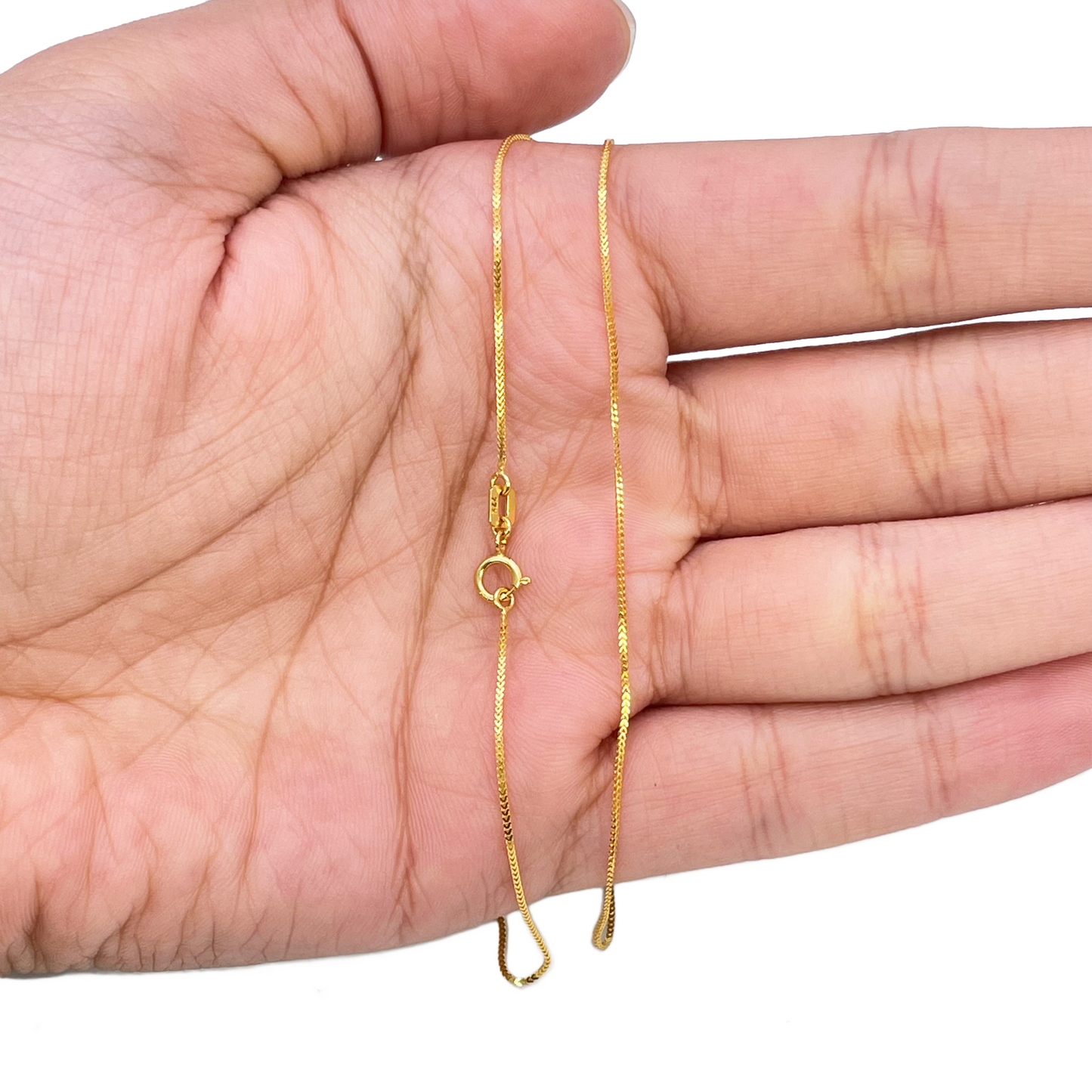 22ct Yellow Gold Solid Foxtail Chain Necklace 18''inches