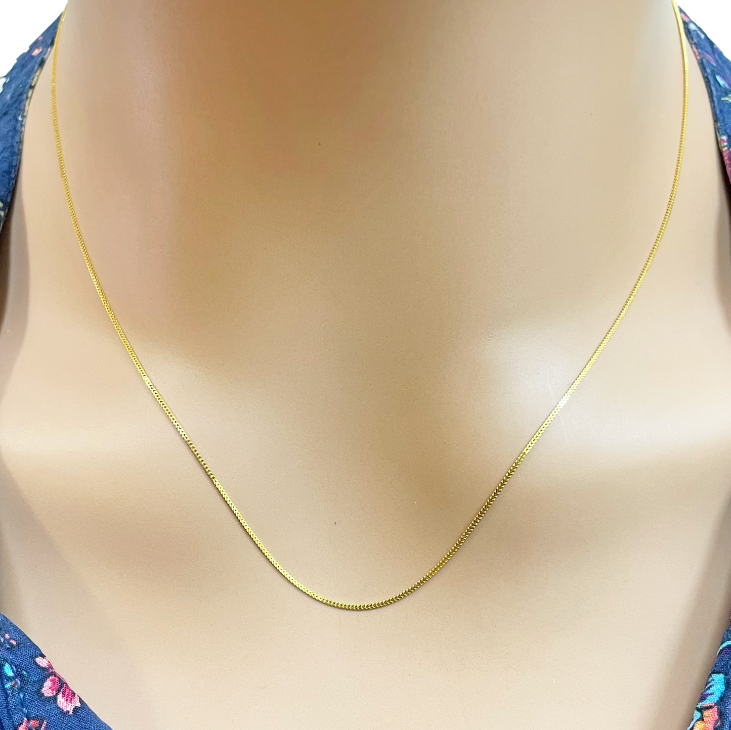 22ct Yellow Gold Solid Foxtail Chain Necklace 18''inches 0.6mm Width