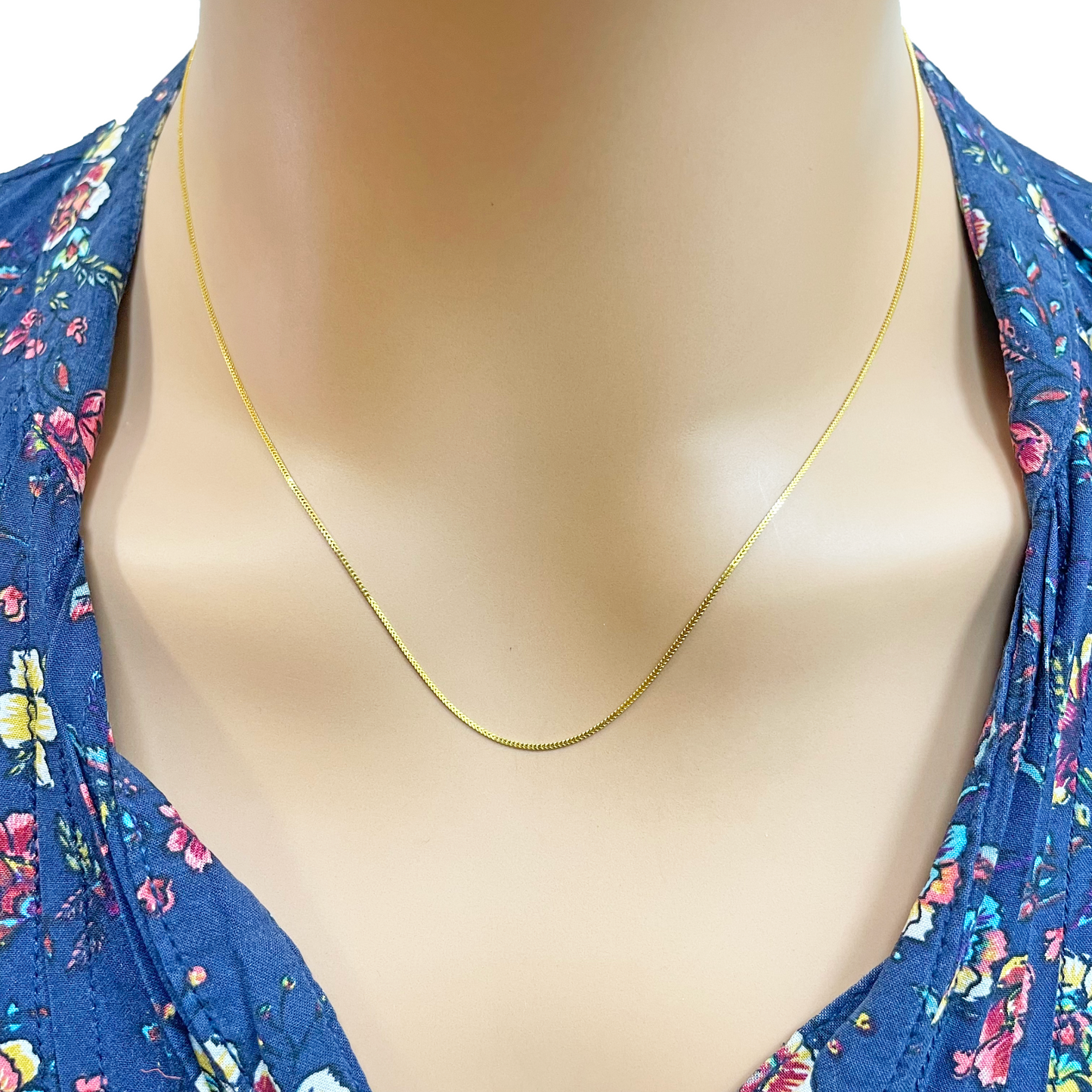 22ct Yellow Gold Solid Foxtail Chain Necklace 18''inches 0.6mm Width