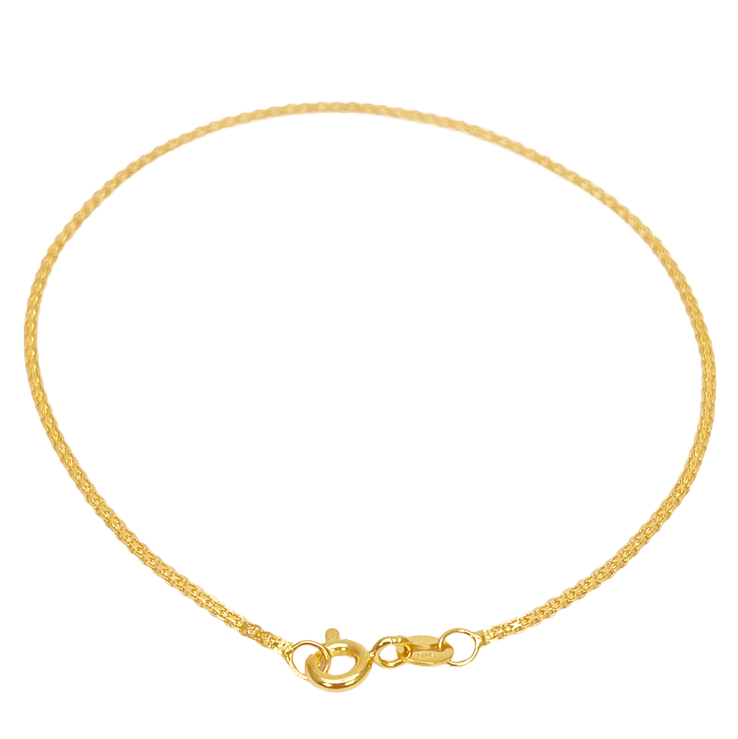 22ct Yellow Gold Flat High Polished Thin Minimalist Bracelet 7'' inch 1.2mm Wide