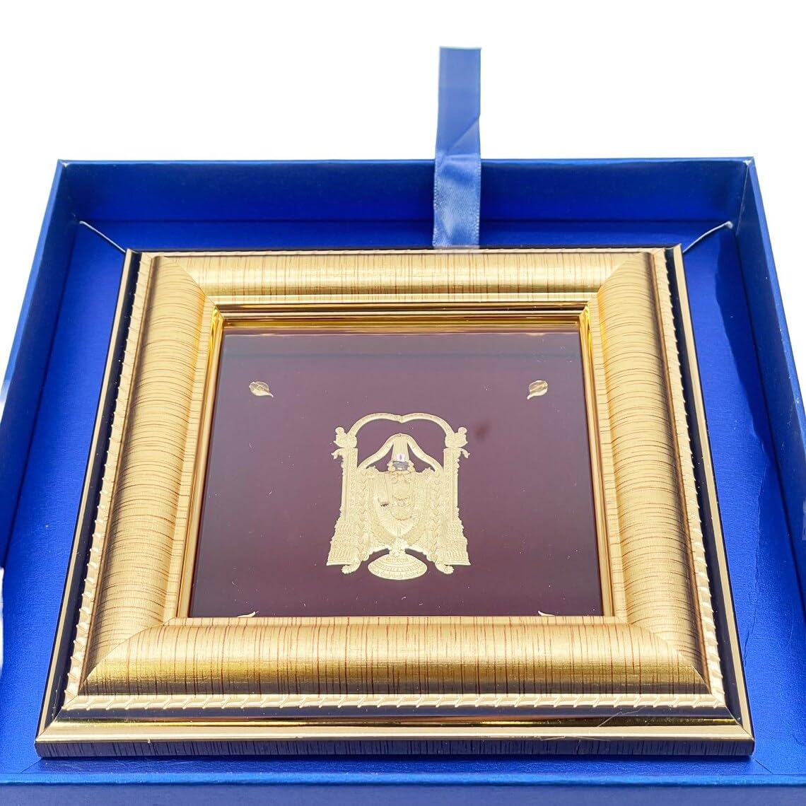 24ct Pure Gold Leaf Venkateswara/Balaji Frame 13.9 x 13.9cm