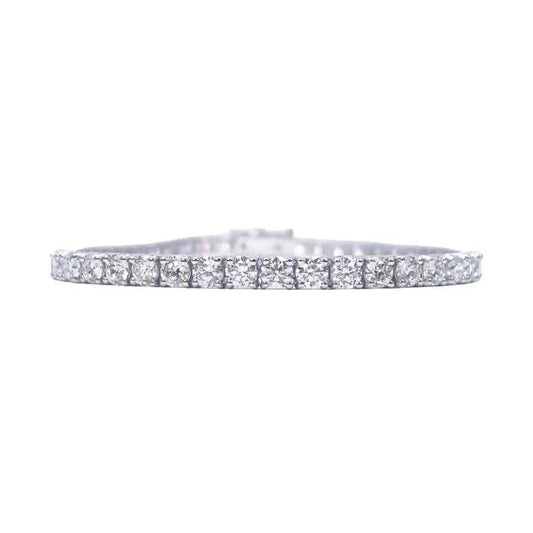 18ct White Gold Natural Diamond 4-Claw Tennis Bracelet 4.83ct 7inch 2.9mm Width