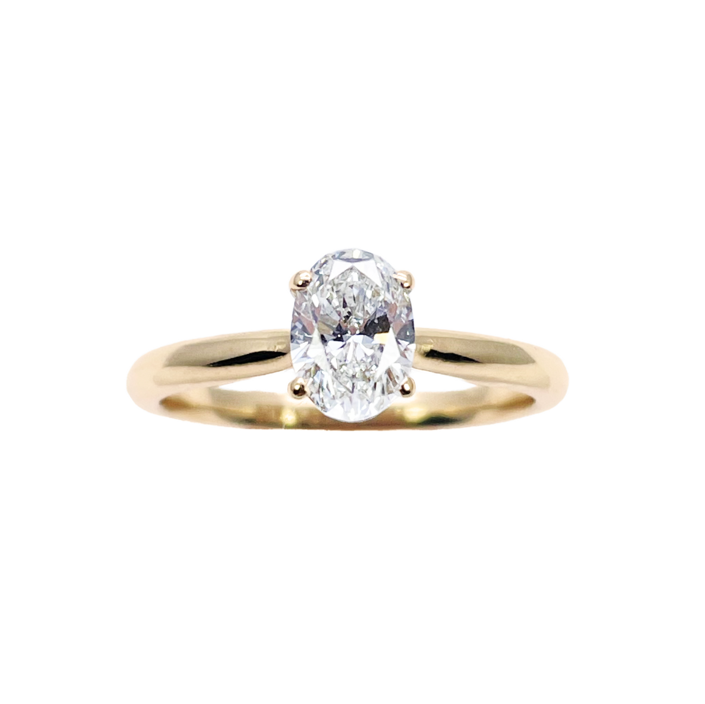 14ct Yellow Gold Natural Oval Diamond Solitaire Engagement Ring 0.70ct GIA Certified